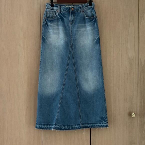 Mossimo Supply Co. Dresses & Skirts - Mossimo Supply Co Y2K Denim Maxi Skirt Classic 90's Factory Fading Women's 3